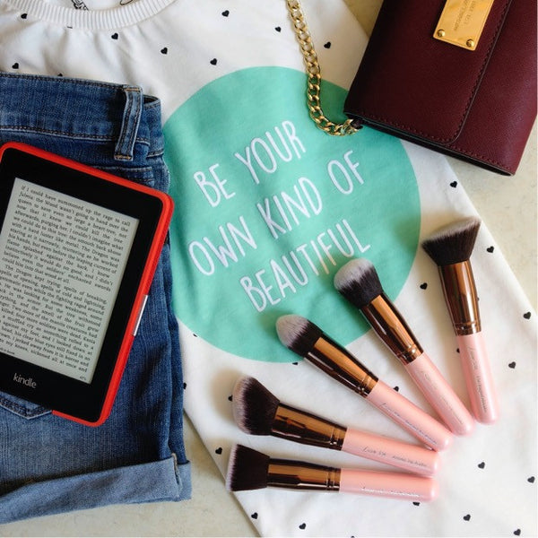 Luxie Rose Gold Synthetic 5 Piece Kabuki Brush Set