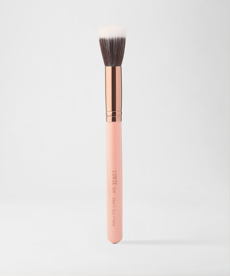 LUXIE 524 Small Duo Fibre Brush - Rose Gold - LuxieBeauty