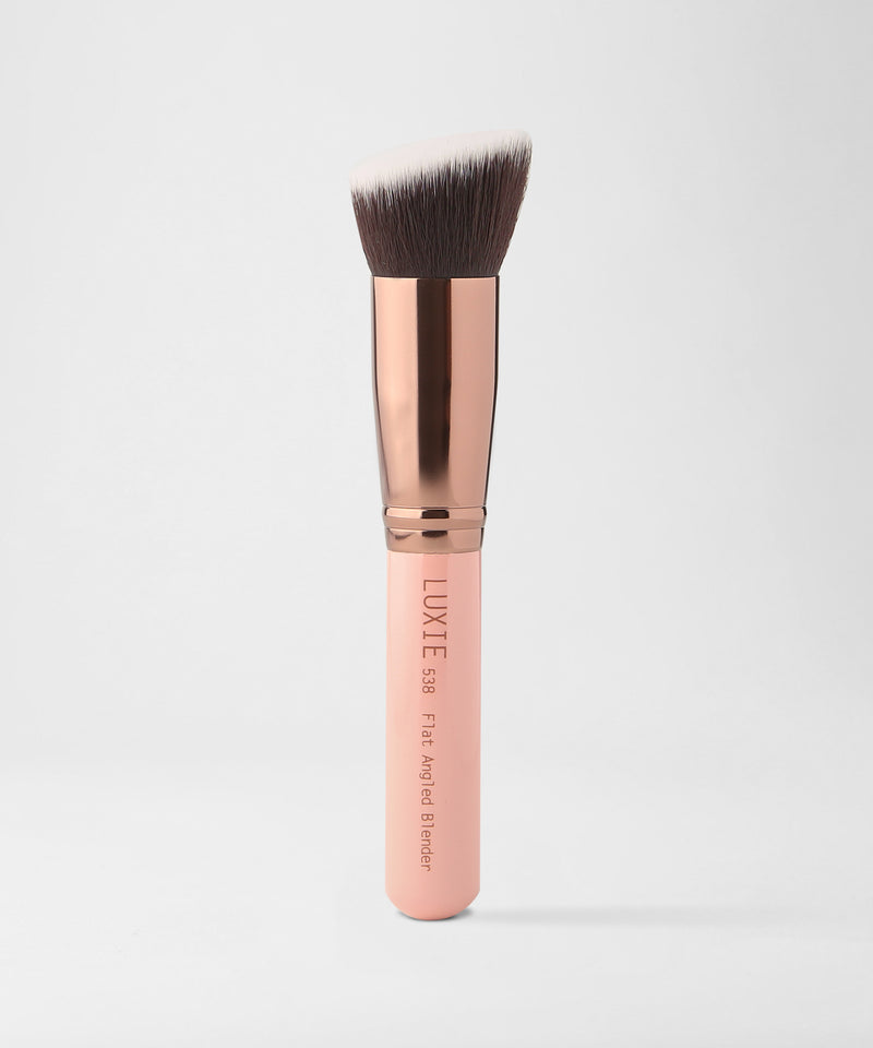 LUXIE 538 Flat Angled Blender Brush - Rose Gold - LuxieBeauty