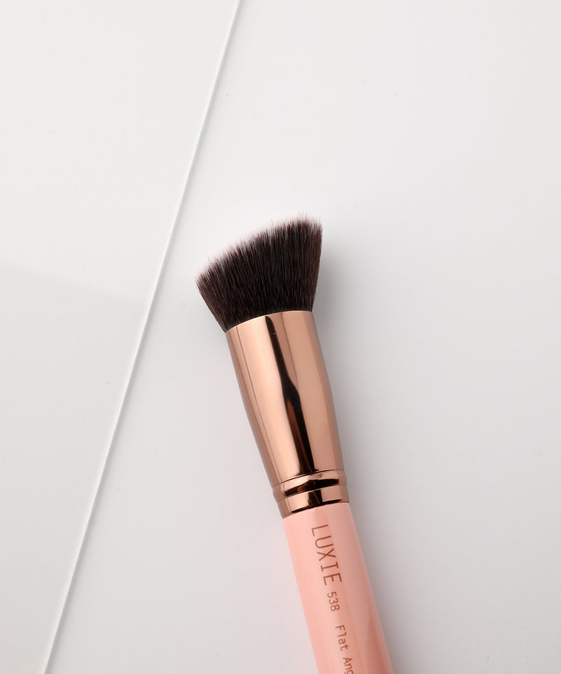 LUXIE 538 Flat Angled Blender Brush - Rose Gold - LuxieBeauty