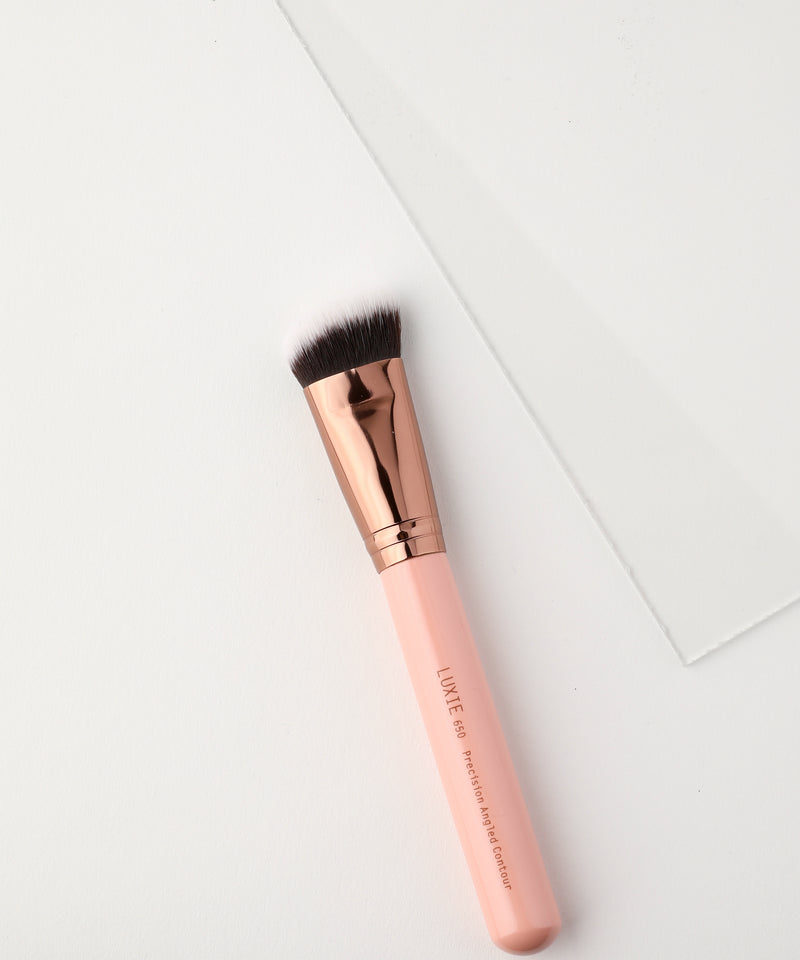 LUXIE 650 Precision Angled Contour Brush - Rose Gold - LuxieBeauty