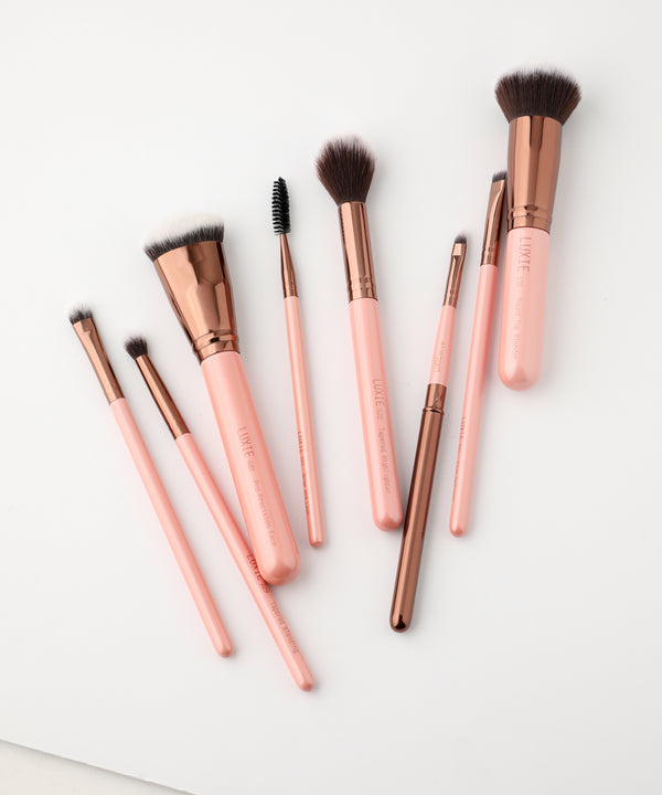 LUXIE Complete Face Brush Set - Rose Gold - LuxieBeauty