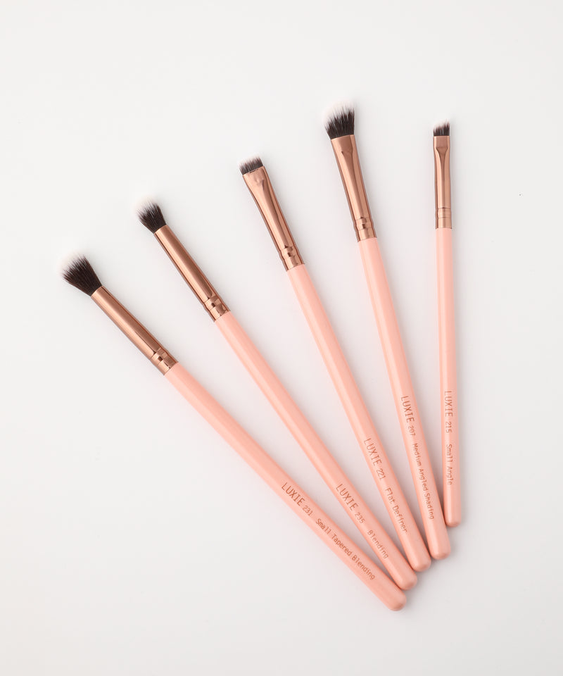 LUXIE Eye Essential Brush Set - Rose Gold - LuxieBeauty