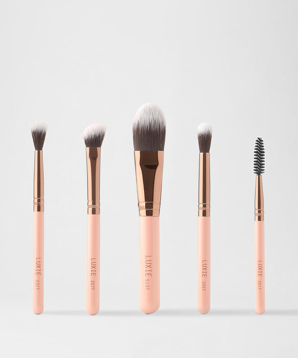 LUXIE Travel Essential Brush Set-Rose Gold - LuxieBeauty